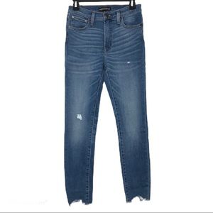 J Crew Skinny Distressed Hem Jeans Size 27